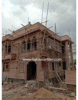 Home Stone Elevation in Beawar Work By BABA MARBLES AND ART STONE