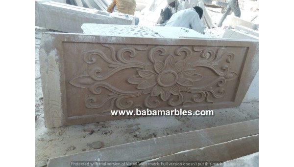 Jodhpur Sandstone Flower CNC Stone Engraving