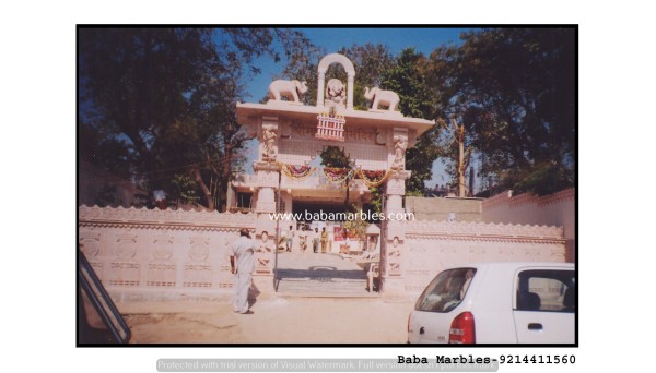 Maha Laxmi Temple Ahemdabad Gujrat Stone Elevation Work By BABA MARBLES AND ART STONE