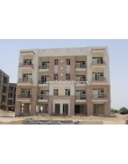 Raj West Power Plant Residencel Block Barmer Stone Elevation Work By BABA MARBLES AND ART STONE