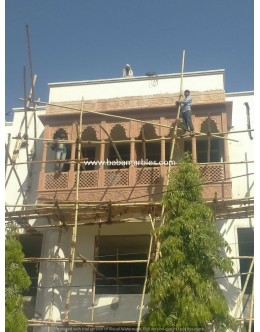 Hotel Pushkar Stone Elevation Work By BABA MARBLES AND ART STONE