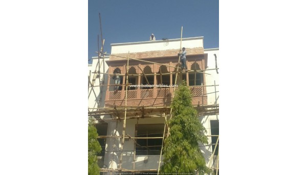 Hotel Pushkar Stone Elevation Work By BABA MARBLES AND ART STONE