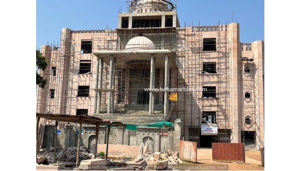 Hotel Raipur Stone Elevation Work By BABA MARBLES AND ART STONE