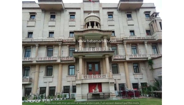 Hotel Kailash Presidency Bhopal Stone Elevation Work By BABA MARBLES AND ART STONE