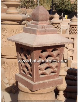 Jodhpur Sandstone Pink White Red Natural Stone Lamp 2515