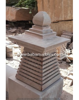 Jodhpur Sandstone Pink White Red Natural Stone Lamp 2535